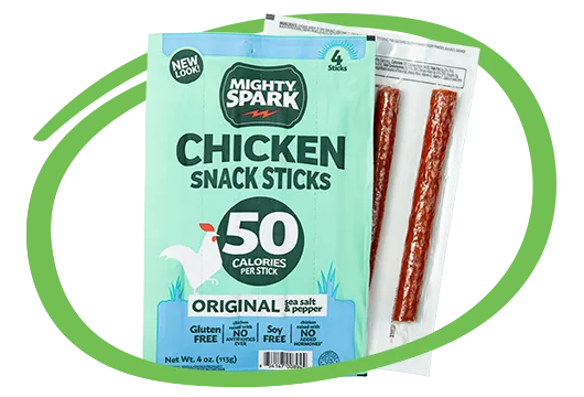 Mighty spark chicken sticks package