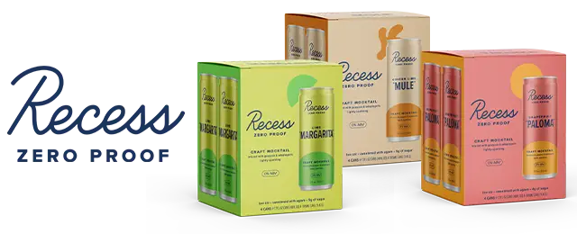 Recess logo next to product variety