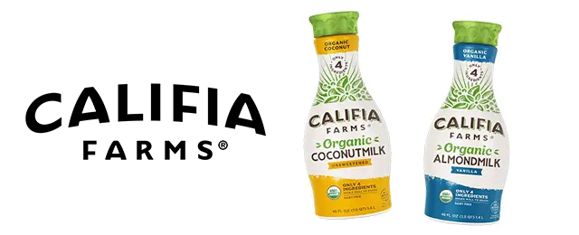 Califia Farms logo next to product variety