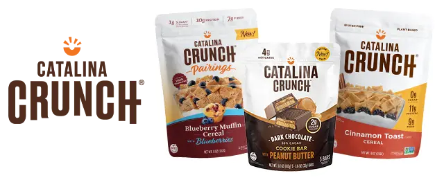 Catalina Crunch logo next to product variety