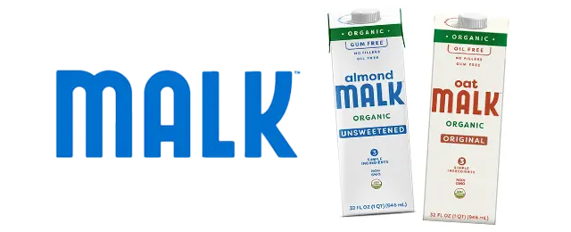 Malk logo next to product variety