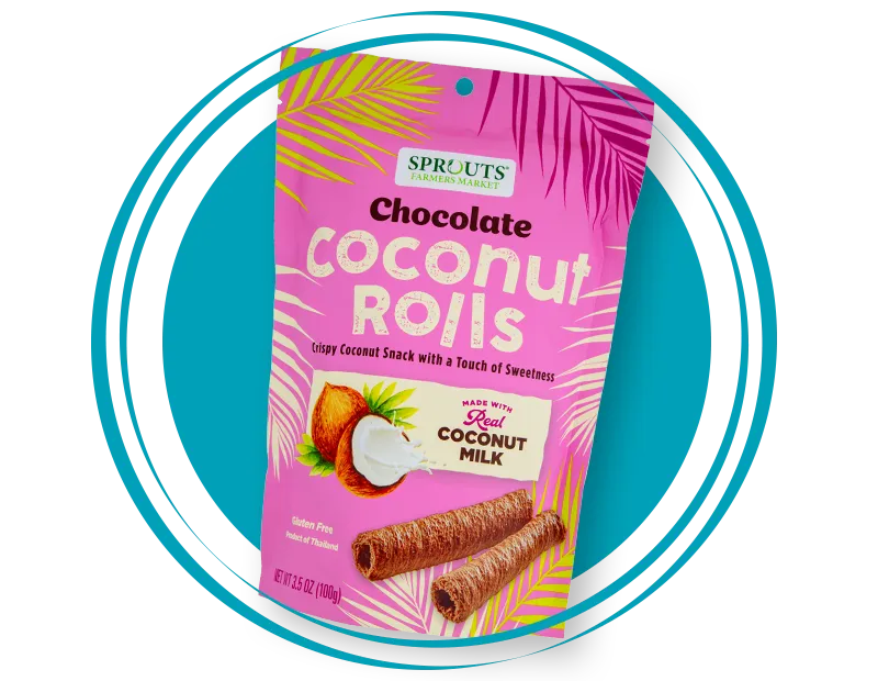 chocolate coconut rolls in a package