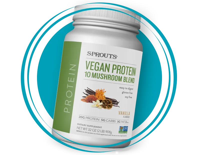 Sprouts protein powder, 10 mushroom blend