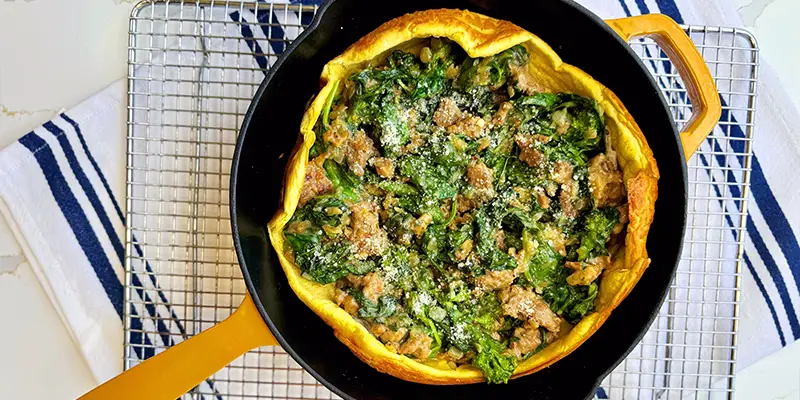 Sausage and Broccoli Rabe Dutch Baby