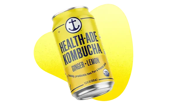 Can of Ginger Lemon Health-Ade Kombucha