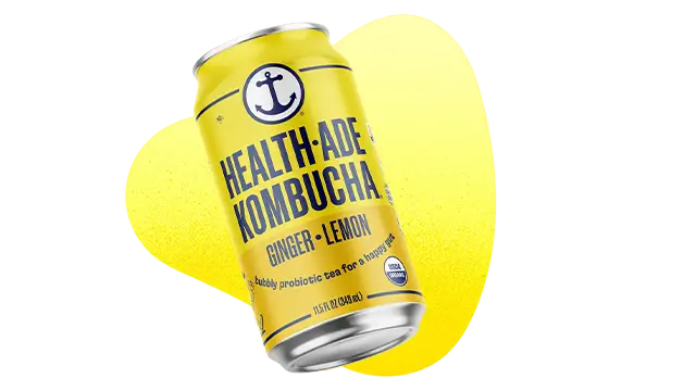 Lemon Ginger Health-Ade Kombucha Can