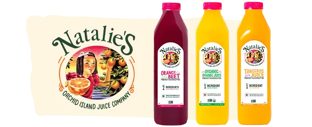 Natalies logo next to product variety