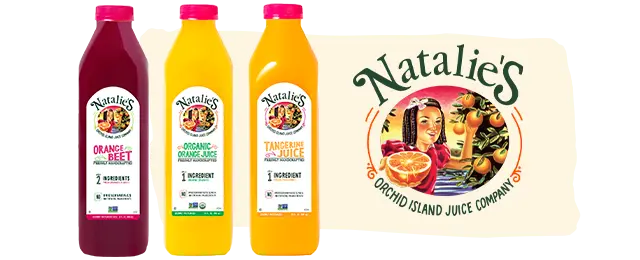 Natalies logo next to product variety