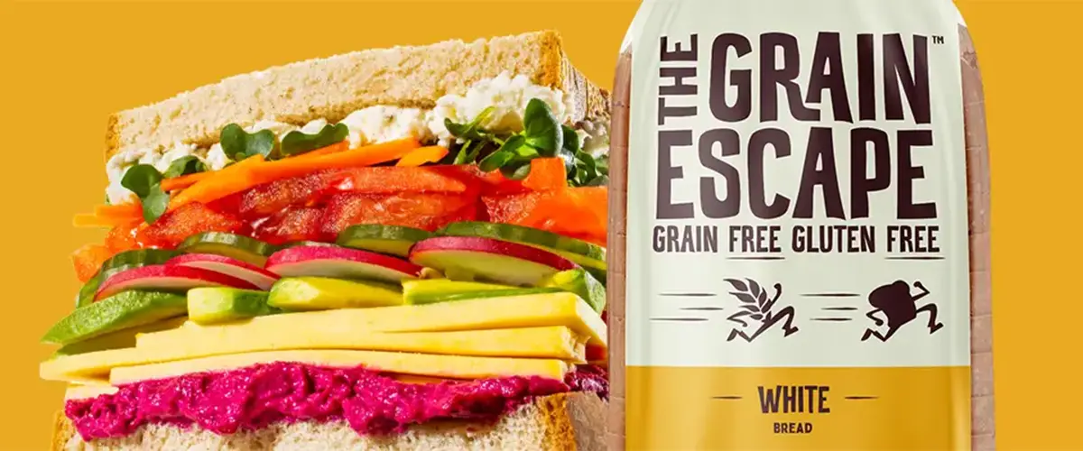 The Grain Escape logo next to product