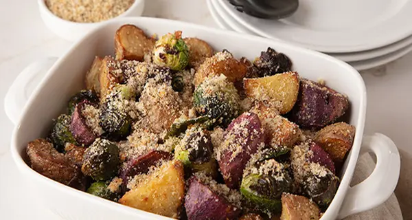 Crispy Potatoes with Brussels Sprouts