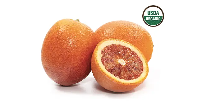 Blood Oranges with USDA organic icon