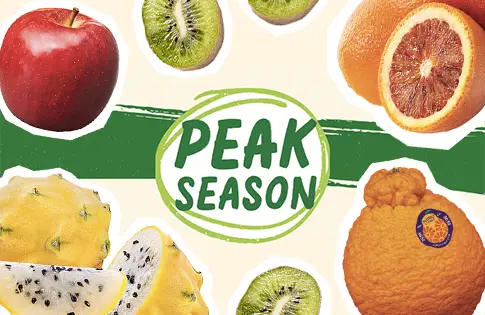 peak season logo next to fruits