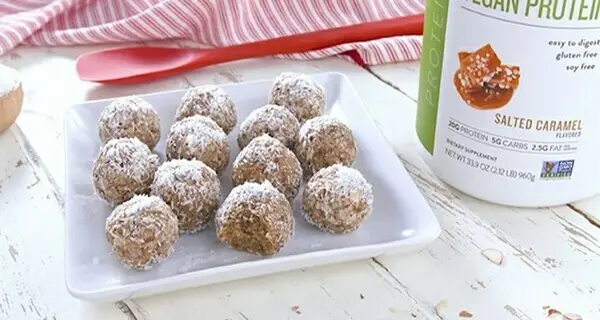 No-Bake Salted Caramel Vegan Protein Bites